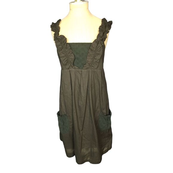 Esley Black Sleeveless Cotton Dress Eyelet Insert Size Medium - Picture 1 of 4